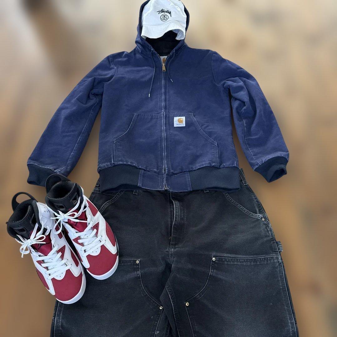 Carhartt アクティブジャケット　stussy元ネタの幻級ネイビー色