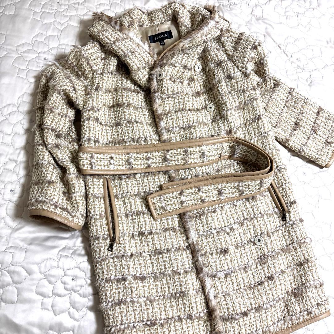 EPOCA フード付きニットコート