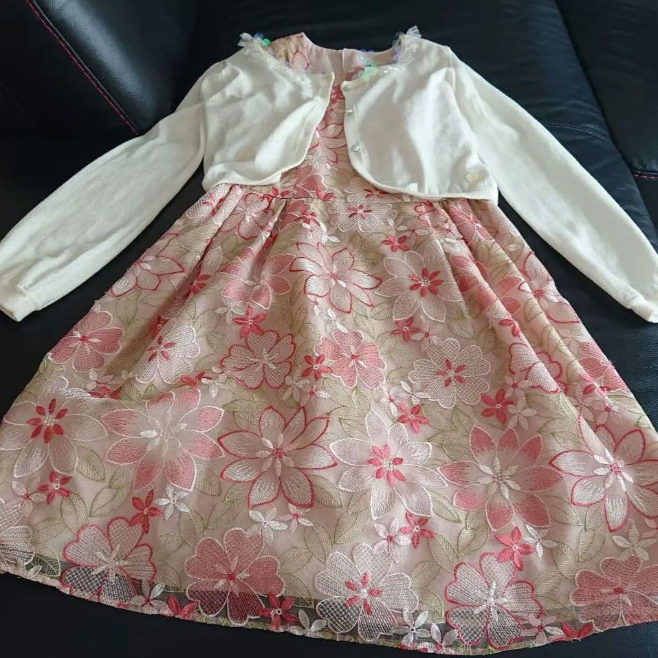 TOCCA 150 総刺繍 ワンピース カーディガン セット