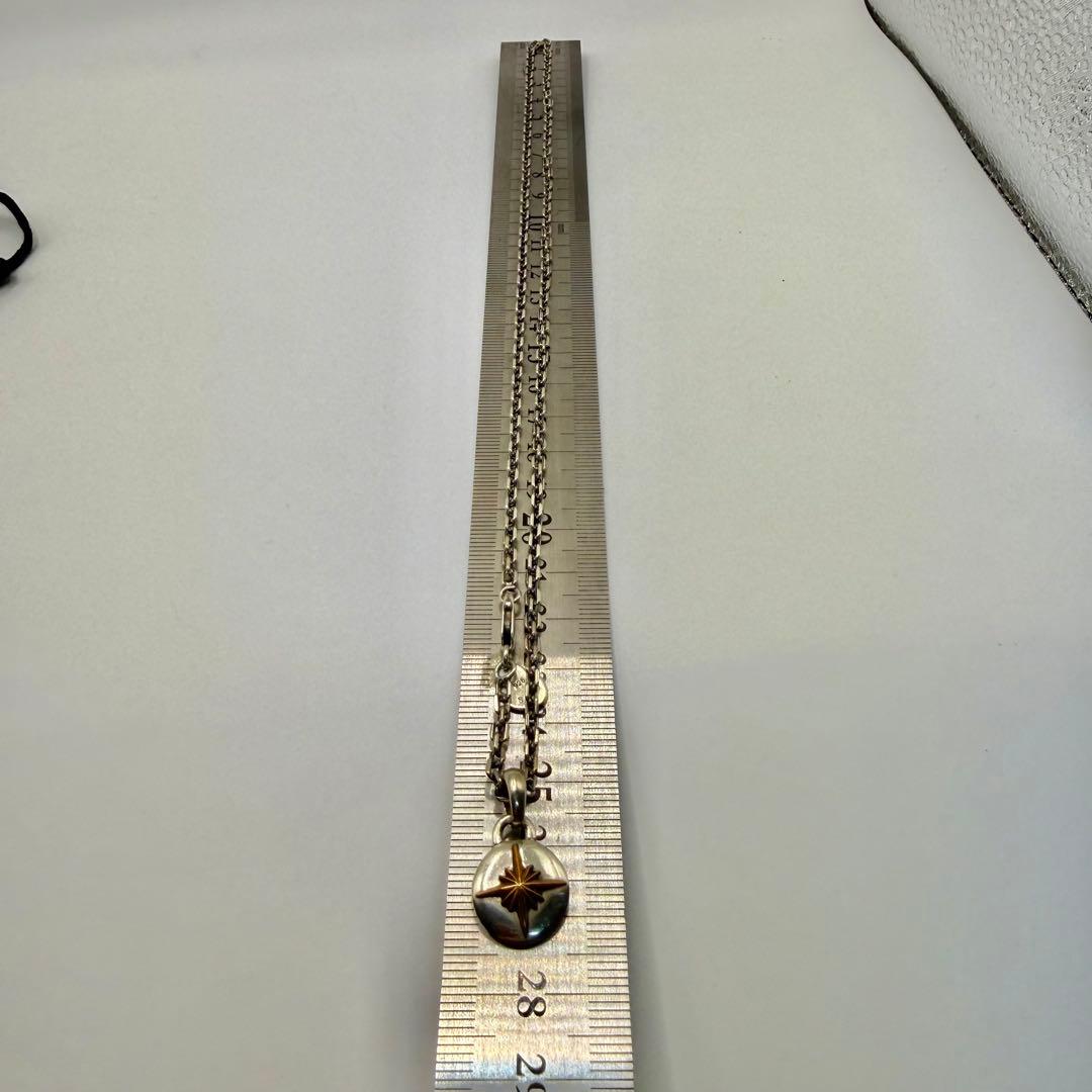 SAAD シルバー太陽神トップ　細角チェーンセット　約50センチ