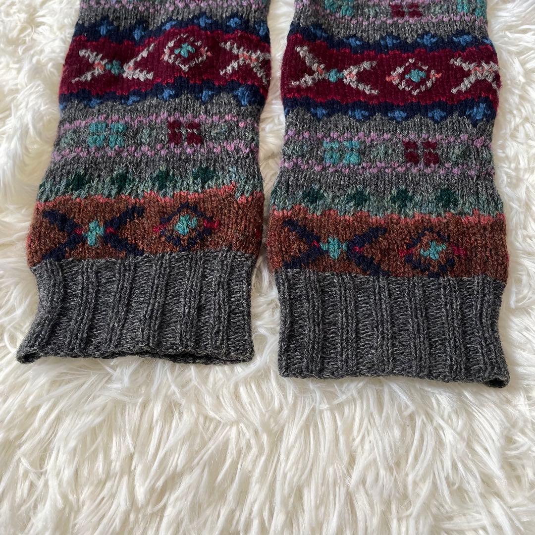 ラルフローレン カシミヤ混 ウール フェアアイル柄 ニット カーディガン M