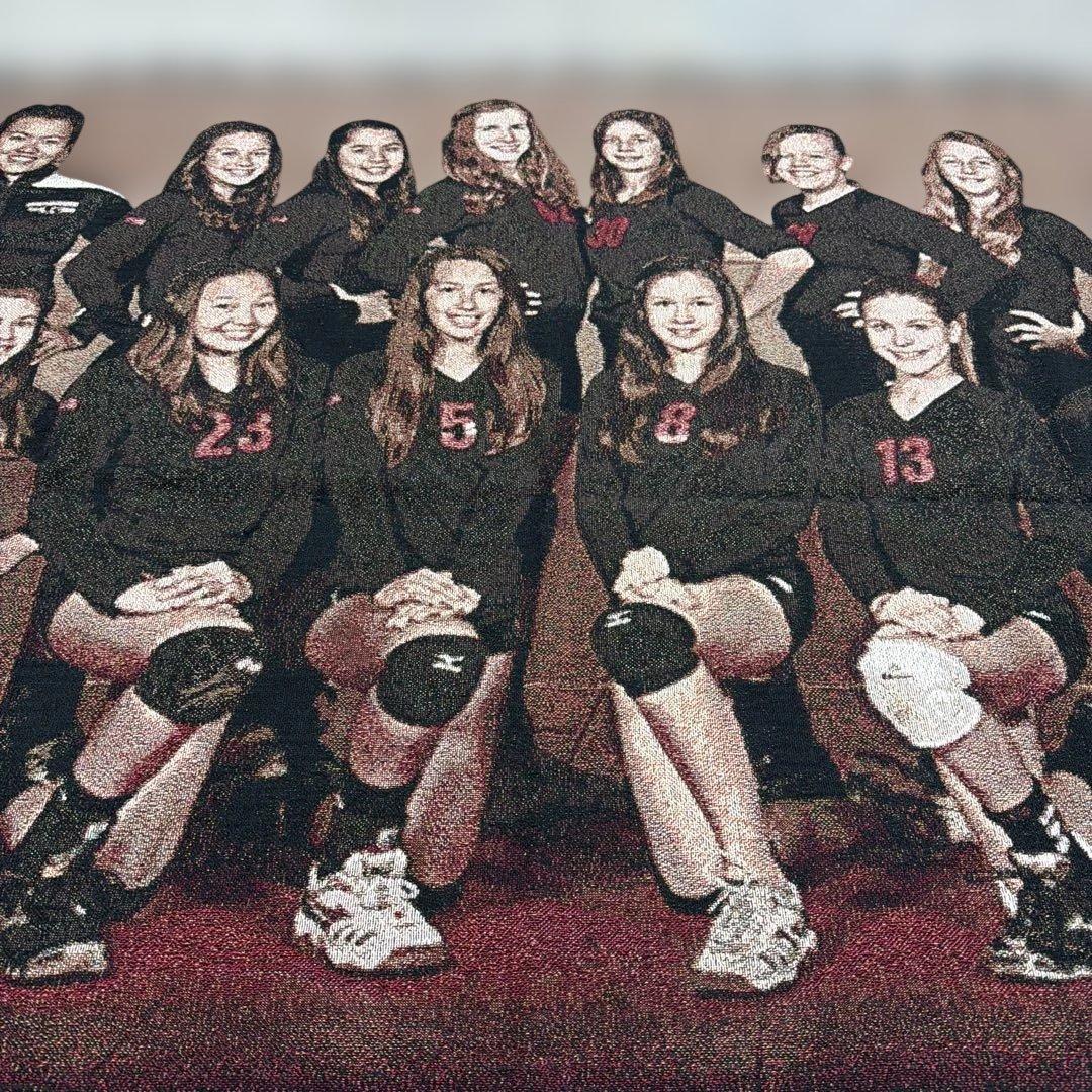 写真風　バレーボールチーム　マルチカバー　ソファカバー　ラグ　130x178