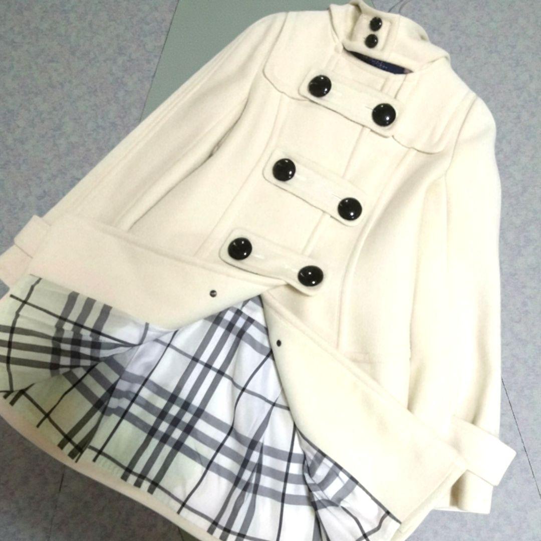 三陽商会　バーバリーブルーレーベル　アンゴラ混　Aライン　ダッフルコート　М