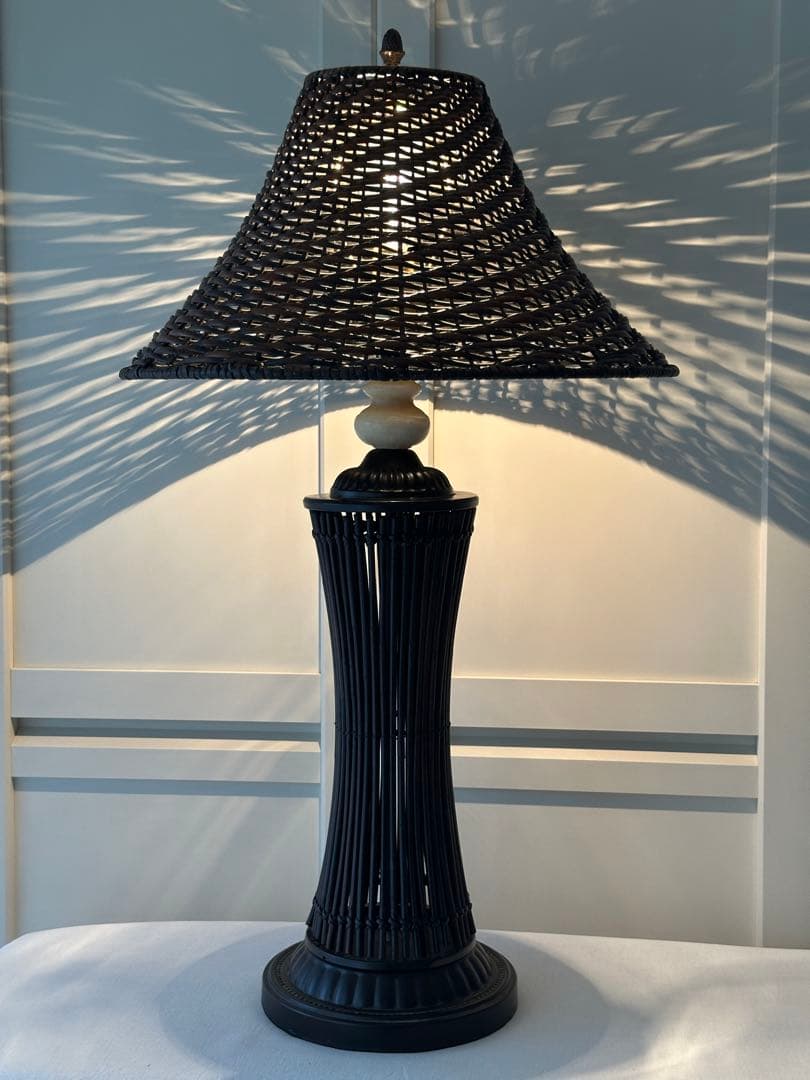 ✳︎メッシ✳︎vintage lampテーブルランプ✨パニエシェード✖️大理石