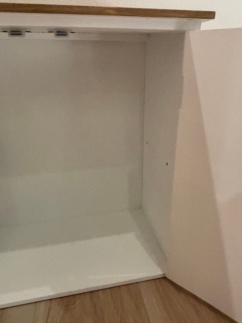 【新品未使用・値下げ】salut! サリュ　オールドウッド2段両開きキャビネット