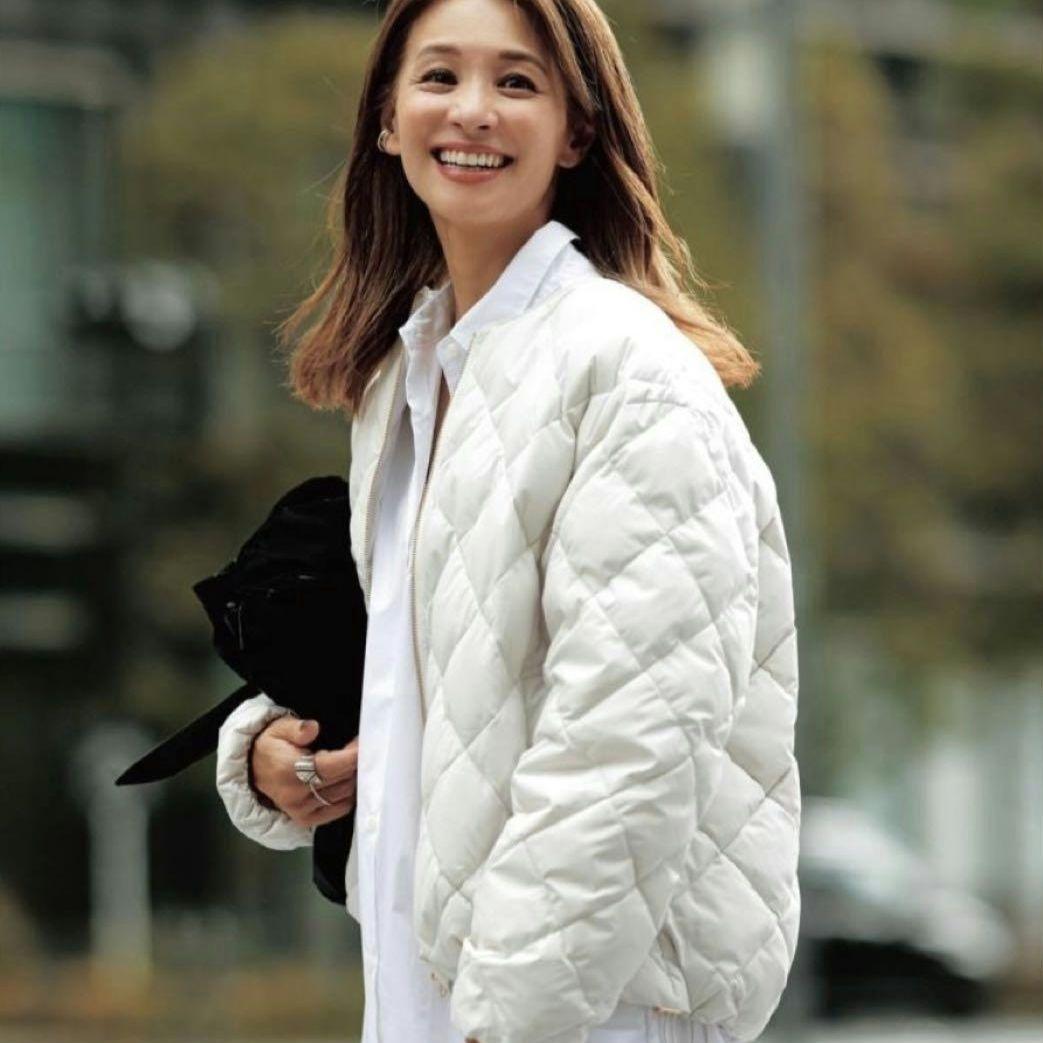 TAION×UNFILO人気✨キルティング ショート丈ブルゾン アイボリー