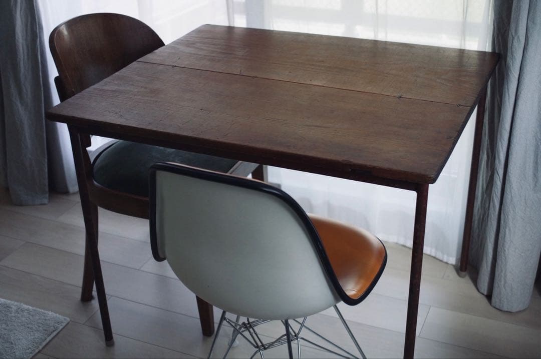 古道具 ダイニングテーブル 古才 鉄腳 リメイク 古家具