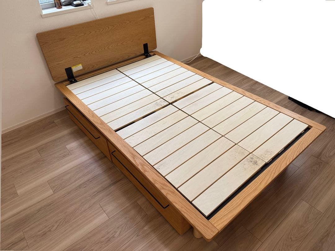 ゆっち#無印ベッドフレームセミダブルベッド(※脚／引き出しなし)