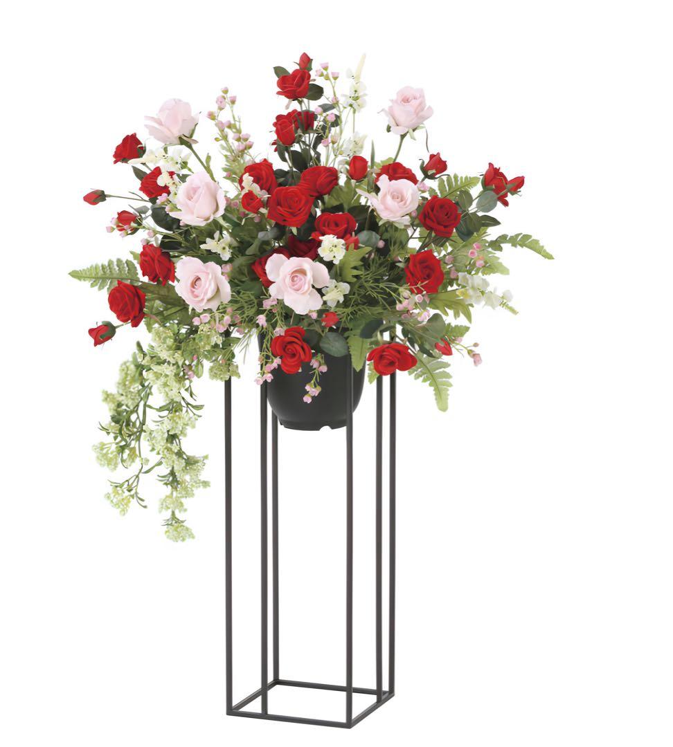 光触媒　人工観葉植物　フェイクグリーン　スカーレットローズスタンド1.0m