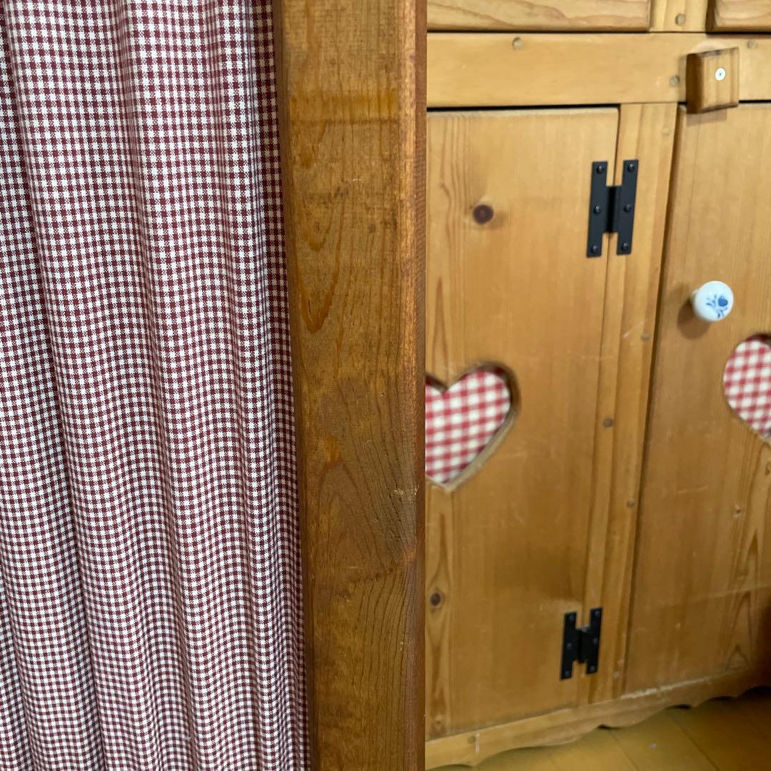 カントリー調　木製三つ折りパーテーション ハート　アメリカンカントリー