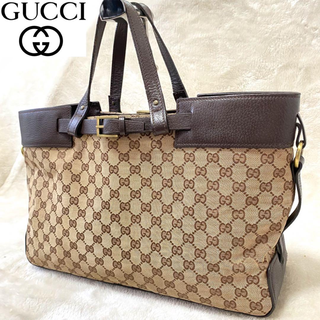 仕*ん様 GUCCI ✨良品✨ トートバッグ マザーズバッグ キャンバス レザー