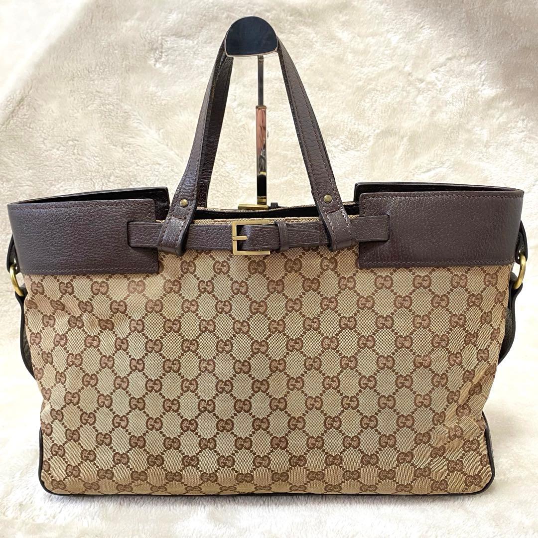 仕*ん様 GUCCI ✨良品✨ トートバッグ マザーズバッグ キャンバス レザー
