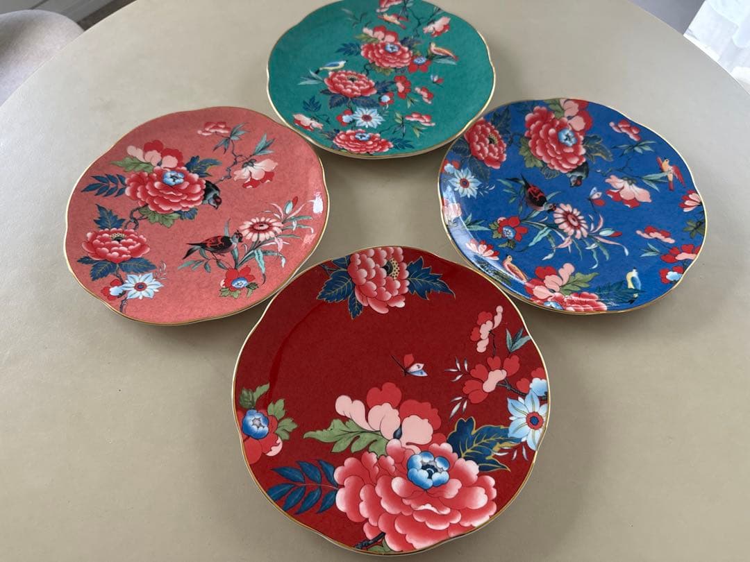 【希少・美品】ウェッジウッド ペオニアブラッシュ ディナープレート27cm 4枚