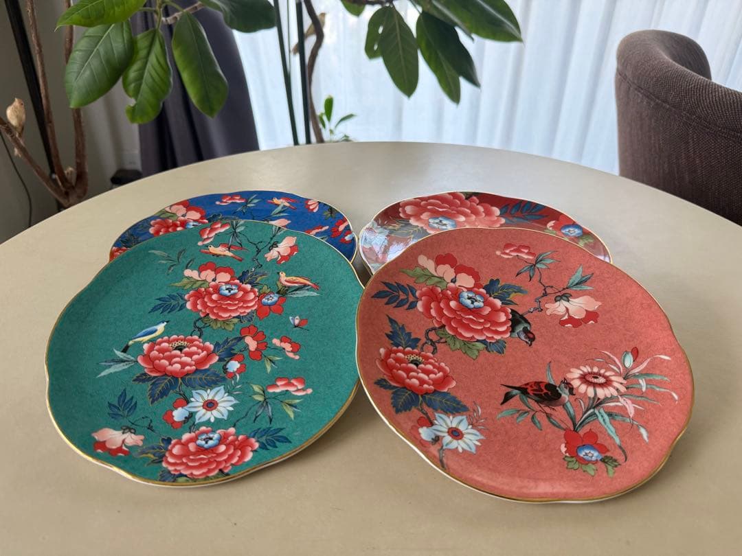 【希少・美品】ウェッジウッド ペオニアブラッシュ ディナープレート27cm 4枚