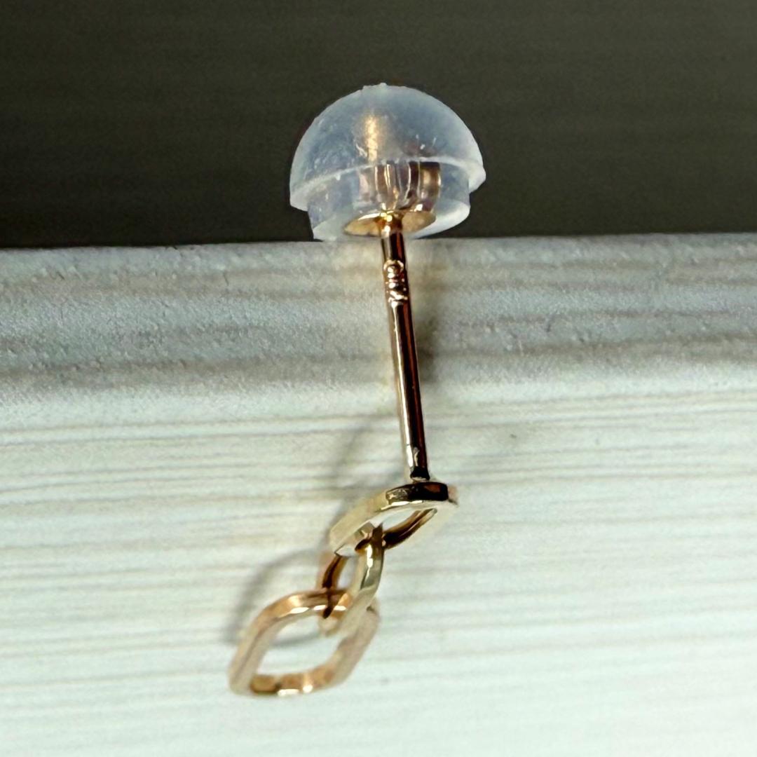 10金【チェーンスタッドピアス】イエローゴールド K10刻印入 ペア 新品！