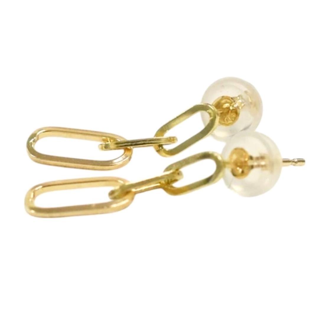 10金【チェーンスタッドピアス】イエローゴールド K10刻印入 ペア 新品！