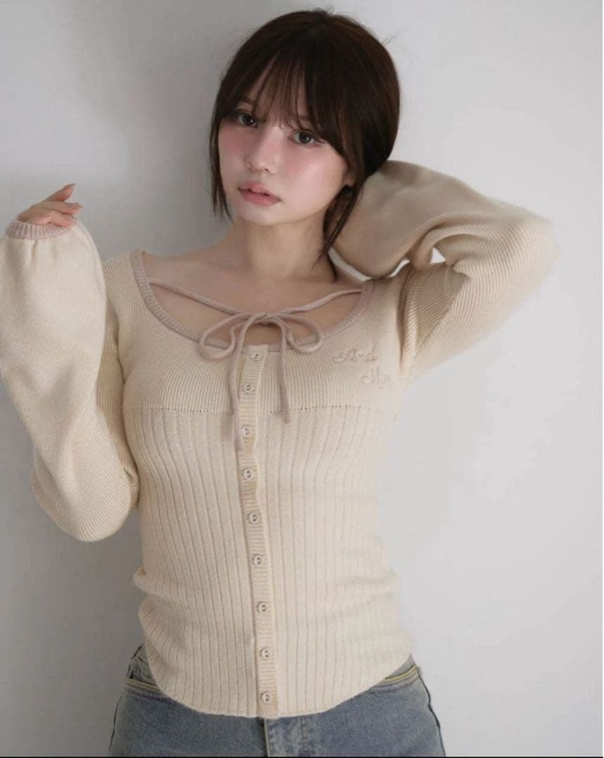 値下げ可 ANDMARY Sonique knit tops ivory