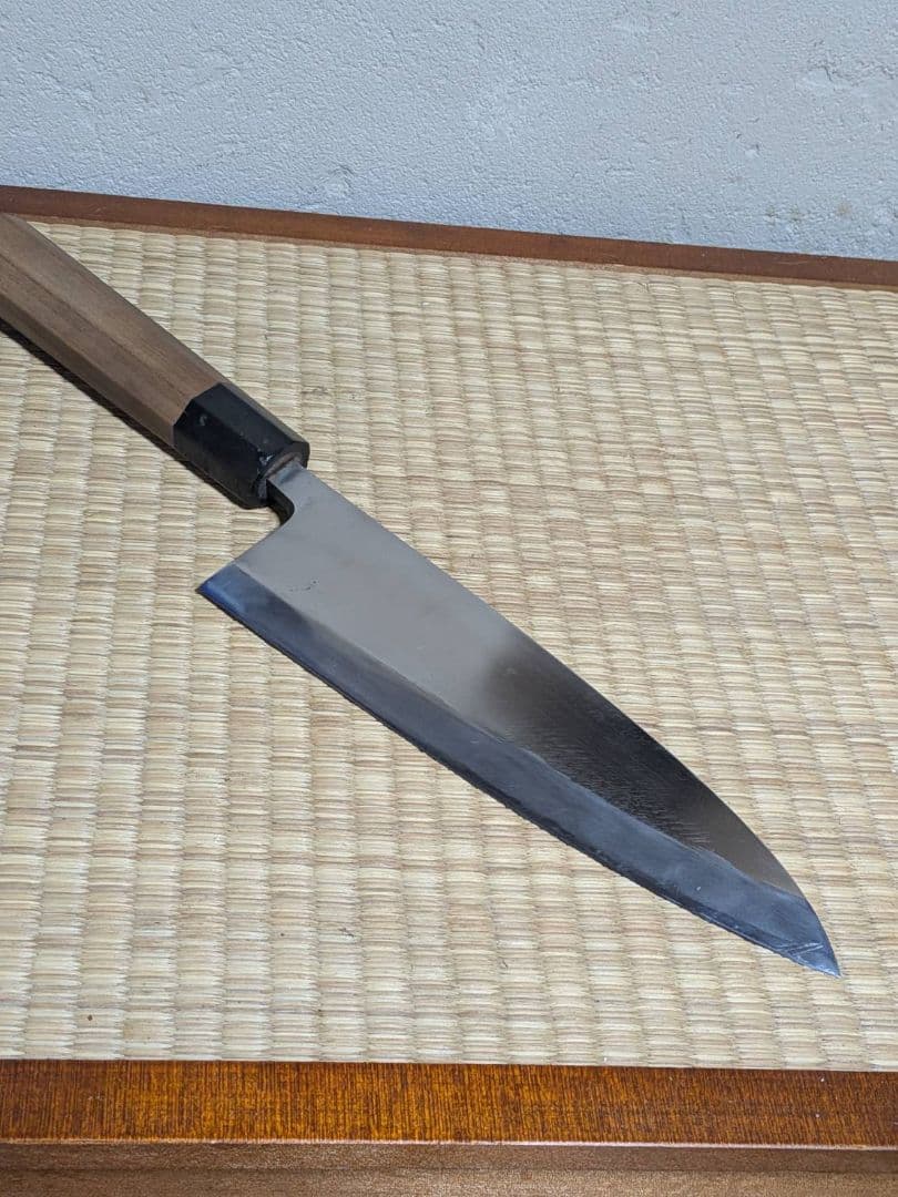 高級 本霞 出刃包丁 全長37cm 刃渡31cm 研ぎ直し済 刺身包丁