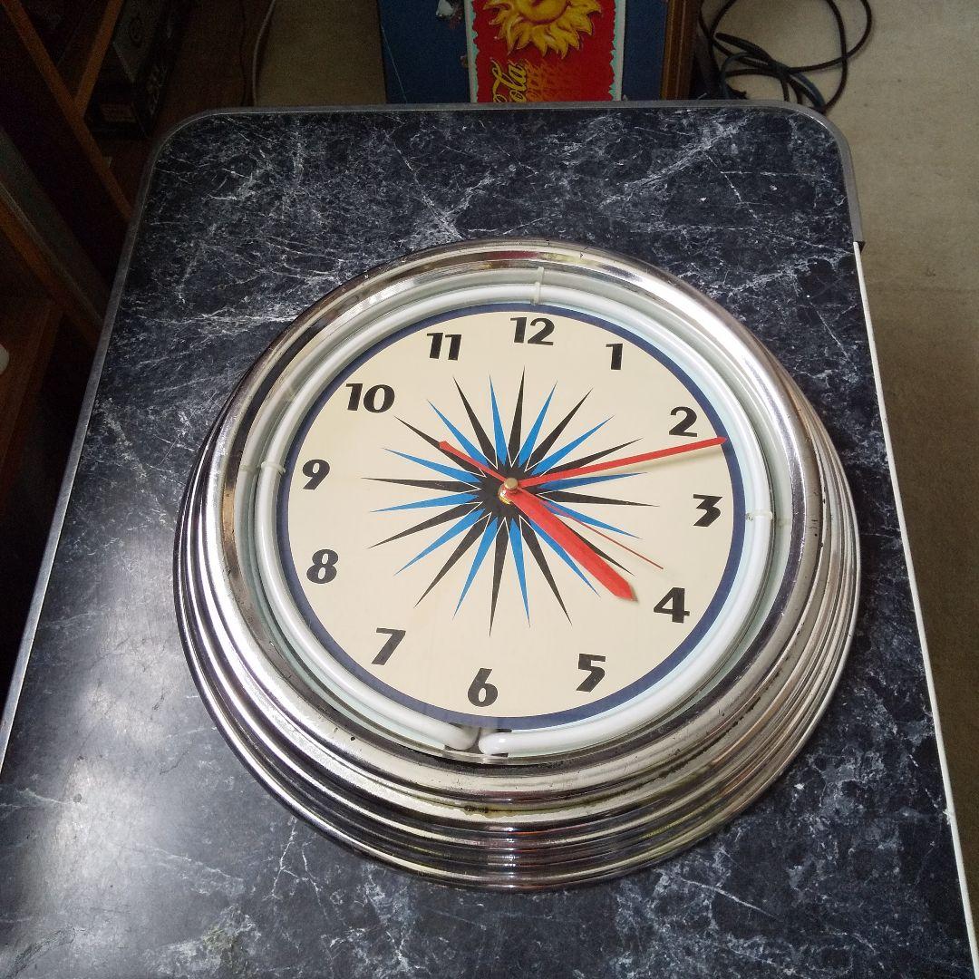 レトロ、アンティーク ネオンクロック アメリカン雑貨 ガレージや店舗にも