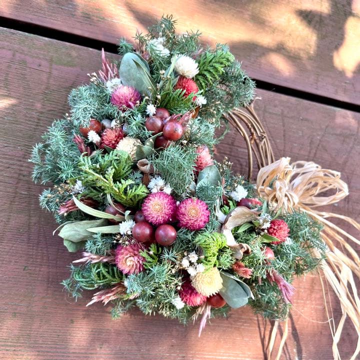 クリスマスリース　お正月リース　杉リース　冬リース
