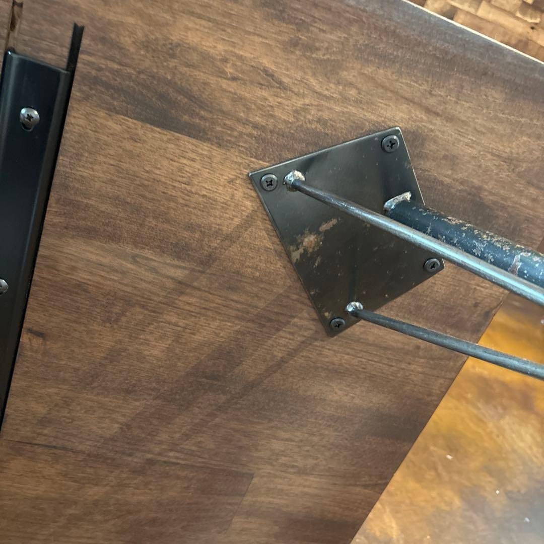 BIMAKES天然木とアイアンのダイニングテーブル　Ａ