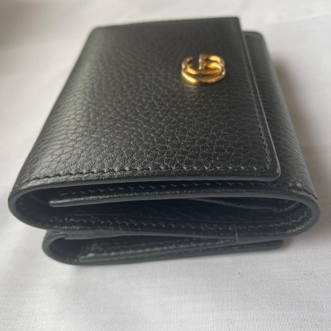 GUCCI ブラックレザー 三つ折り財布