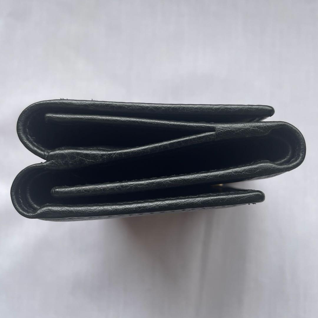 GUCCI ブラックレザー 三つ折り財布