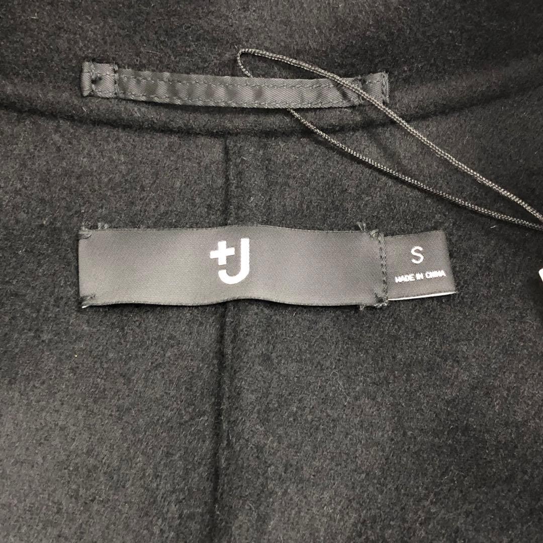 41】新品 UNIQLO +J カシミヤブレンドラップロングコート ブラック S