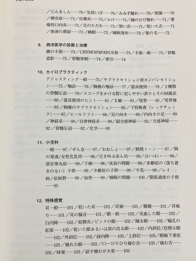 THE NOTES ガンズテッド症状別患者管理ノート　カイロプラクティック