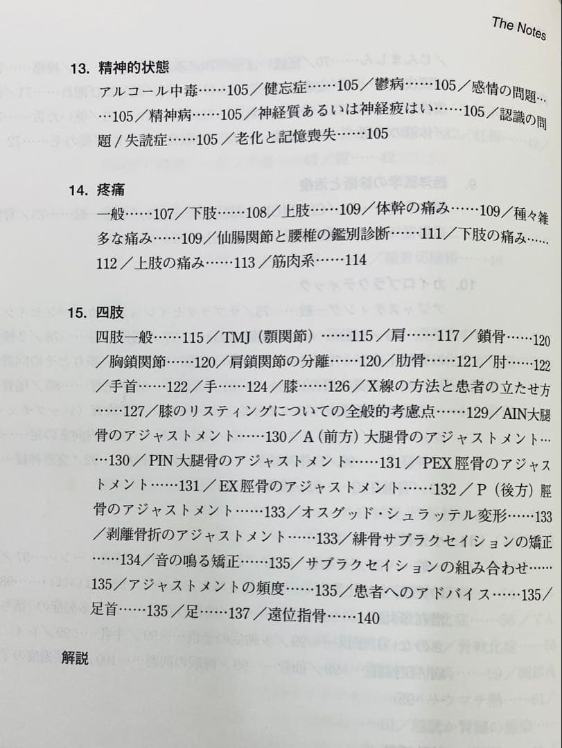 THE NOTES ガンズテッド症状別患者管理ノート　カイロプラクティック