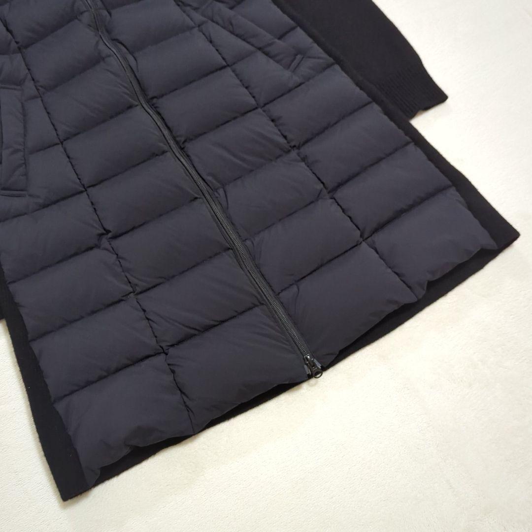 美品 40 バーニーズニューヨーク ニット切替 3way ダウンコート ロング丈