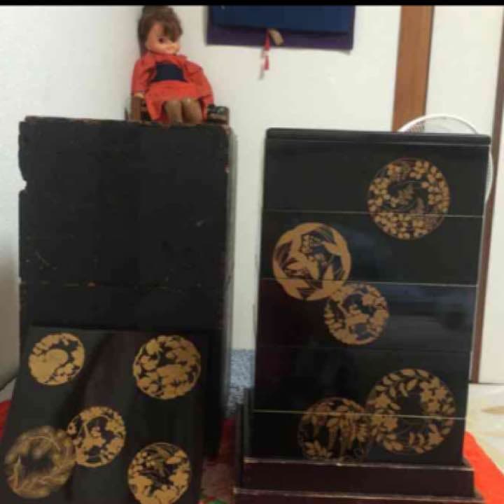 明治時代 輪島塗平蒔絵重箱