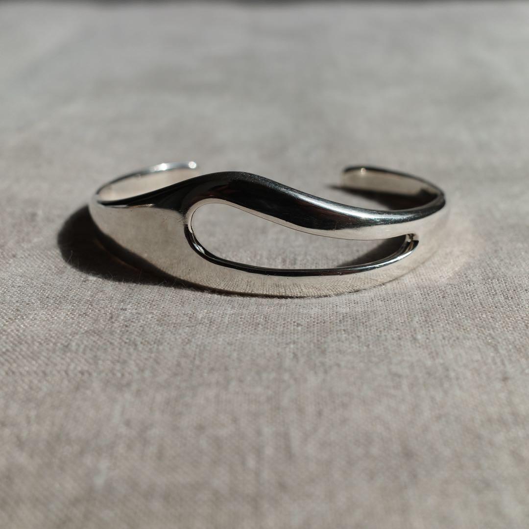 【名品】Tiffany スリット バングル シルバー ボーンカフ