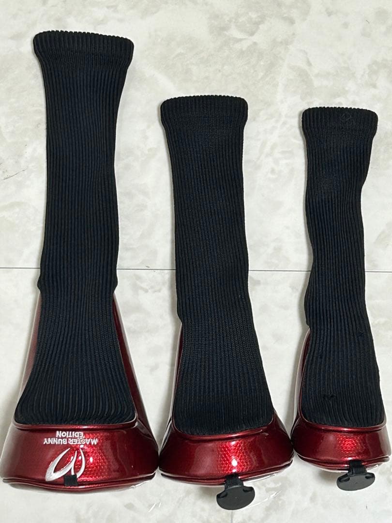 美品　マスターバニー　ツアーレッド　キャディバッグ　ヘッドカバー　エナメル　６点