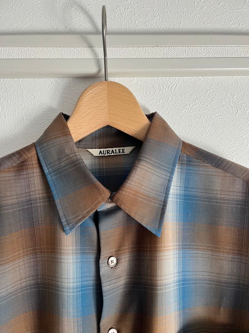 トップス AURALEE SUPER LIGHT WOOL CHECK SHIRT 3