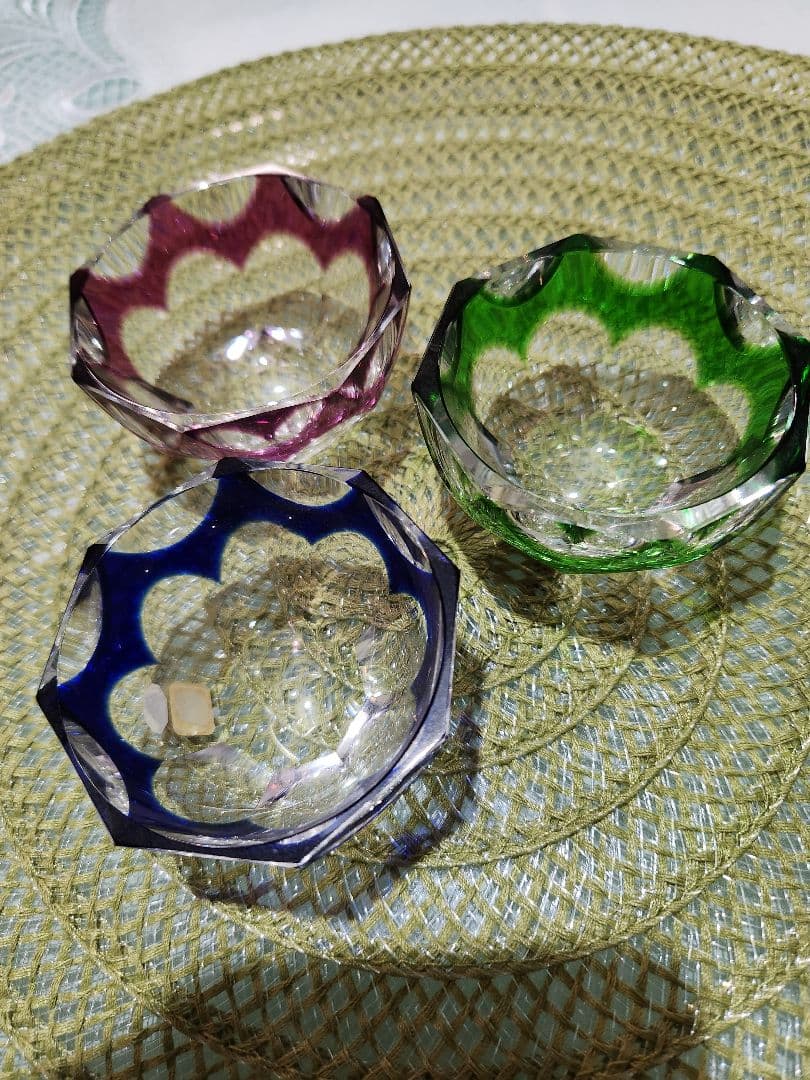 Moser クリスタル小皿 小物入れ3色セット