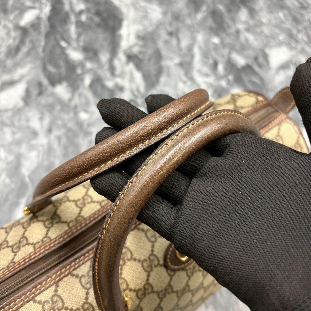 ✨極美品✨GUCCI GGボストンバッグ ショルダー ベージュ ブラウン レザー