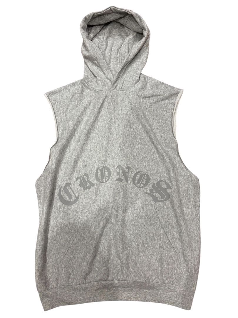 CRONOS上下セットアップブラックレターノースリーブフーディ&ショーツ別売り可