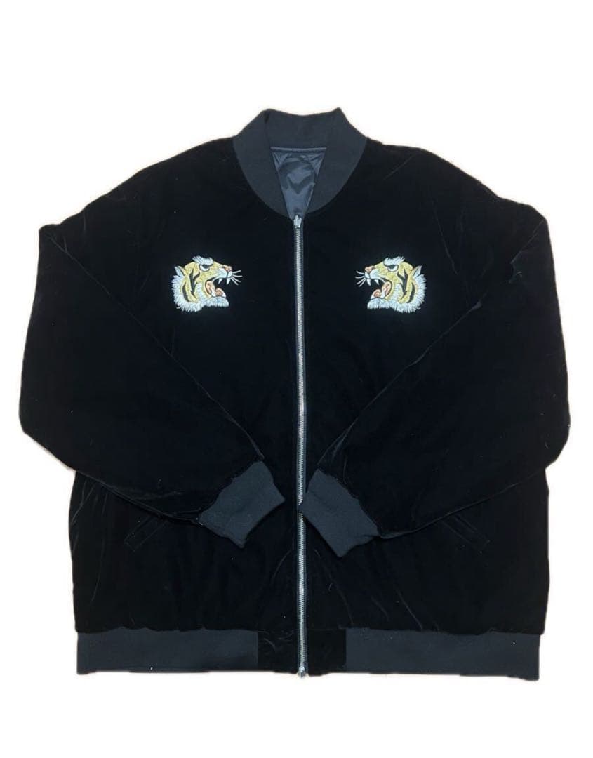 TAION/タイオン　リバーシブル スカジャン ダウンジャケット　ベロア