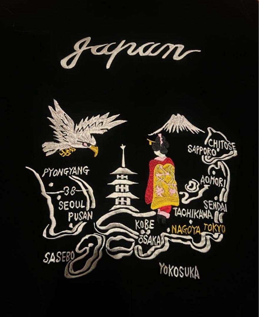 TAION/タイオン　リバーシブル スカジャン ダウンジャケット　ベロア