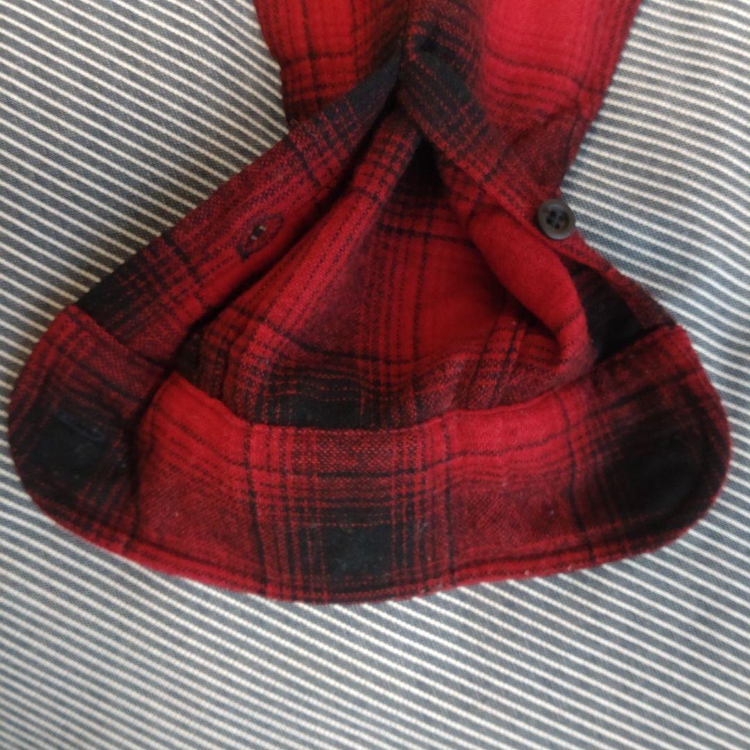 90s ペンドルトン オンブレシャツ 赤黒 アメリカ製　ウール