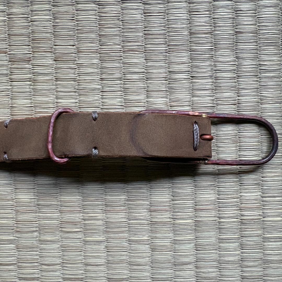 【美品】iolom Copper Narrow Long Belt Oliva