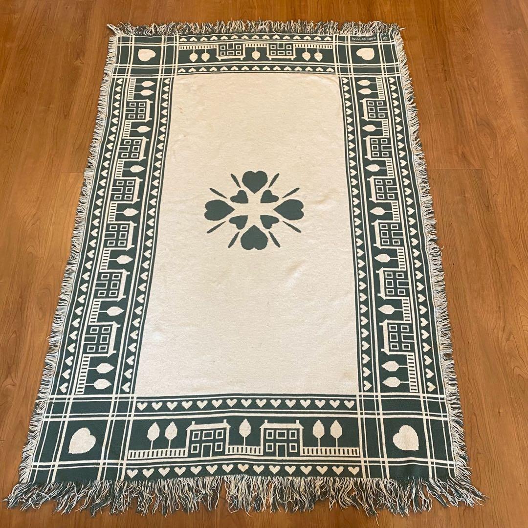 USA ヴィンテージラグ ハート柄 グリーン 170×115