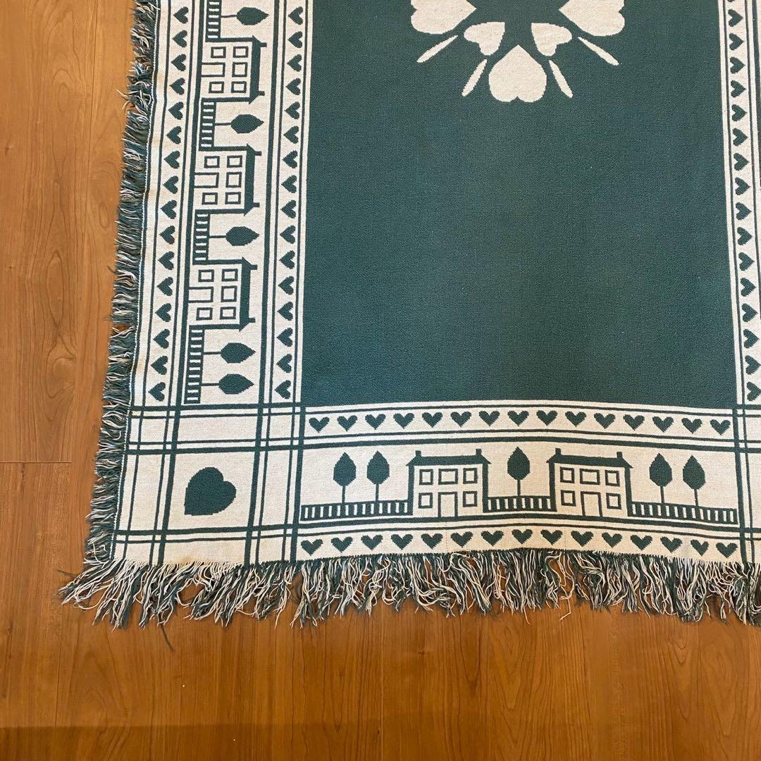 USA ヴィンテージラグ ハート柄 グリーン 170×115