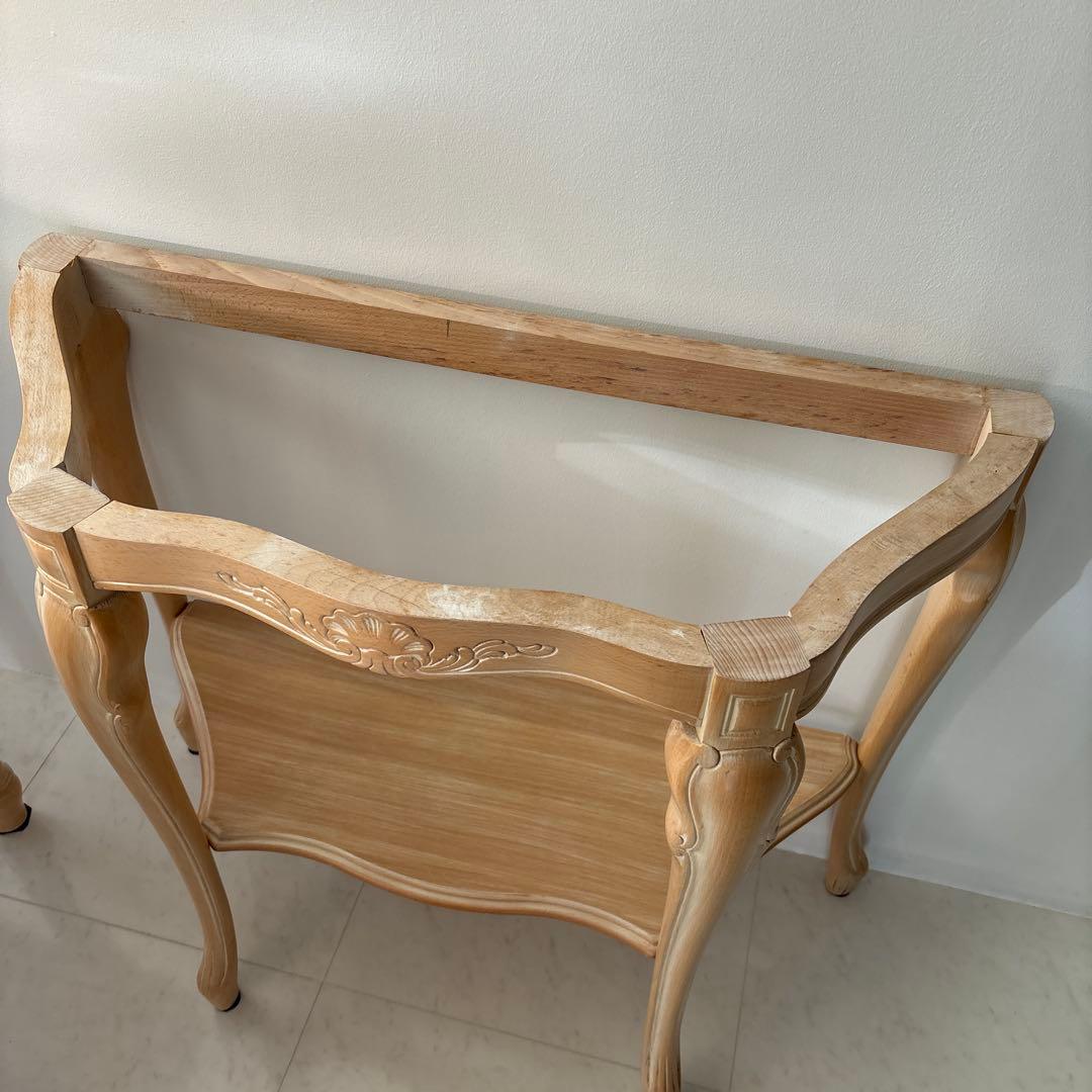 美品】イタリア製 輸入家具ガリンベルティ コンソールテーブル 大理石 猫脚 象嵌