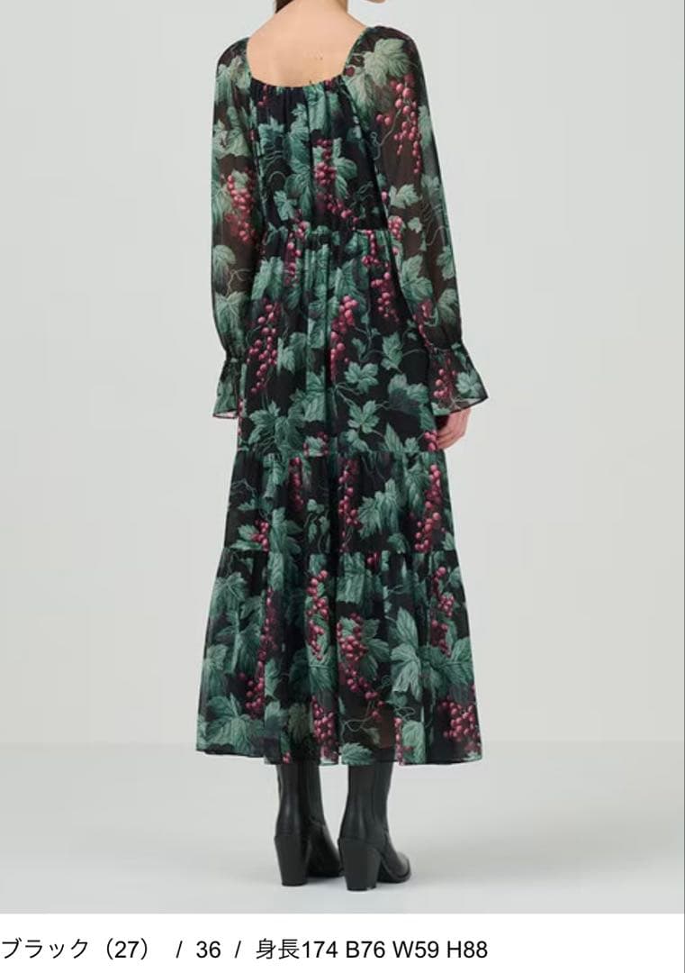 M*M様 新品未使用タグ付グレープptティアードOPブラック マキシワンピース