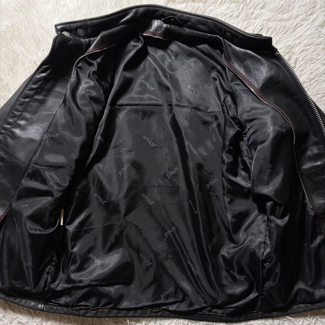 【米国製】schott ライダースジャケット　シングル　ブラック　641 38