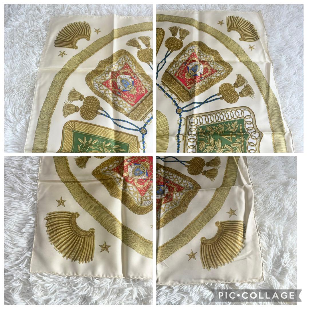 HERMES エルメス 大判 スカーフ カレ90 シルク100% サーベル飾り