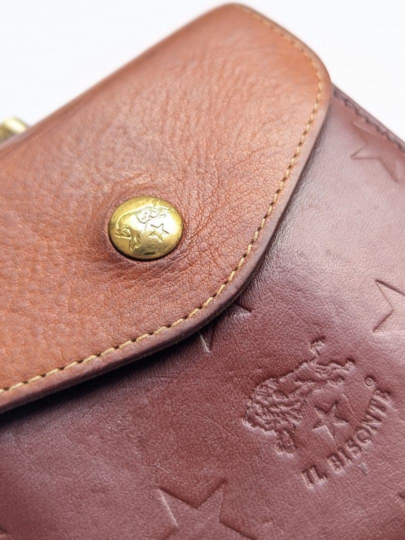 イルビゾンテ【限定モデル】ボルドー×ヌメ エンボスドコレクション 希少 がま口