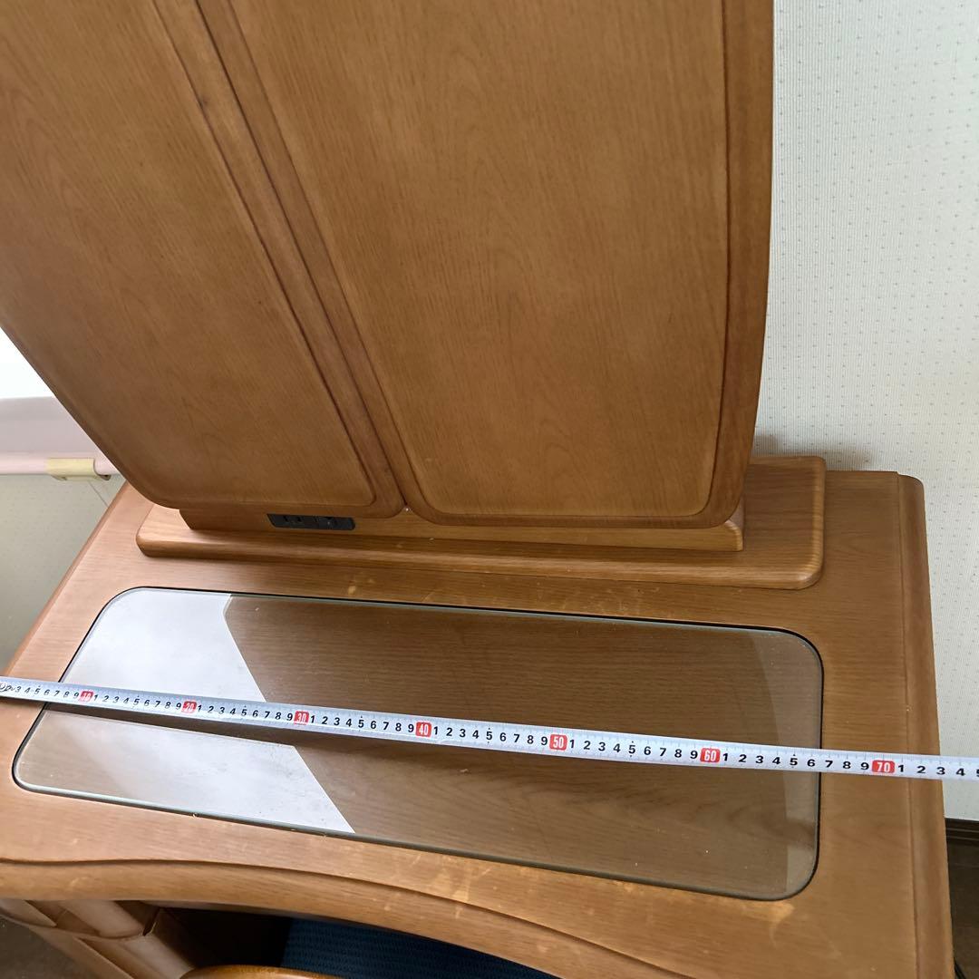 鏡台　高級三面鏡　オーク　隠し扉　フランスミラー　　椅子別売り